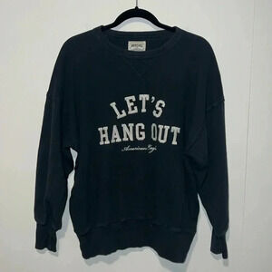 American Eagle Lets Hang Out Women’s Long Sleeve Blue Sweatshirt 1011